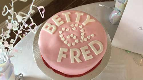 birthday cake elderly old young care home residential dementia care home pink tasty celebration