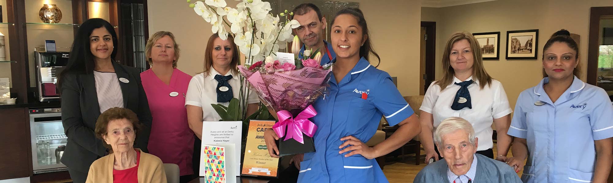 Kaleeia-receives-her-award-at-Derby-Heights-Care-Home-banner-image