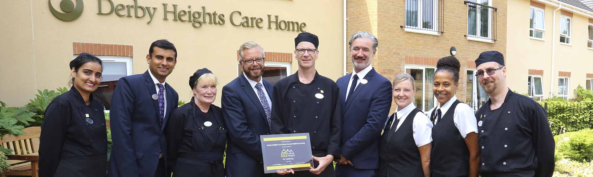 Derby Heights Care Home Littleover CAP Awards Hospitality Catering team photo banner hero image