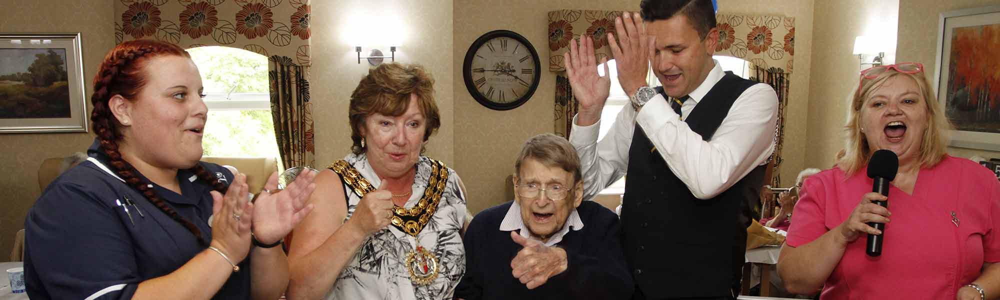Hinckley House Care Home Celebrates 5th birthday resident mayor manager
