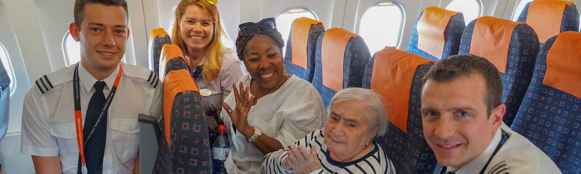 Gladys-with-easyJet-Captain-and-staff-in-plane-milton-court