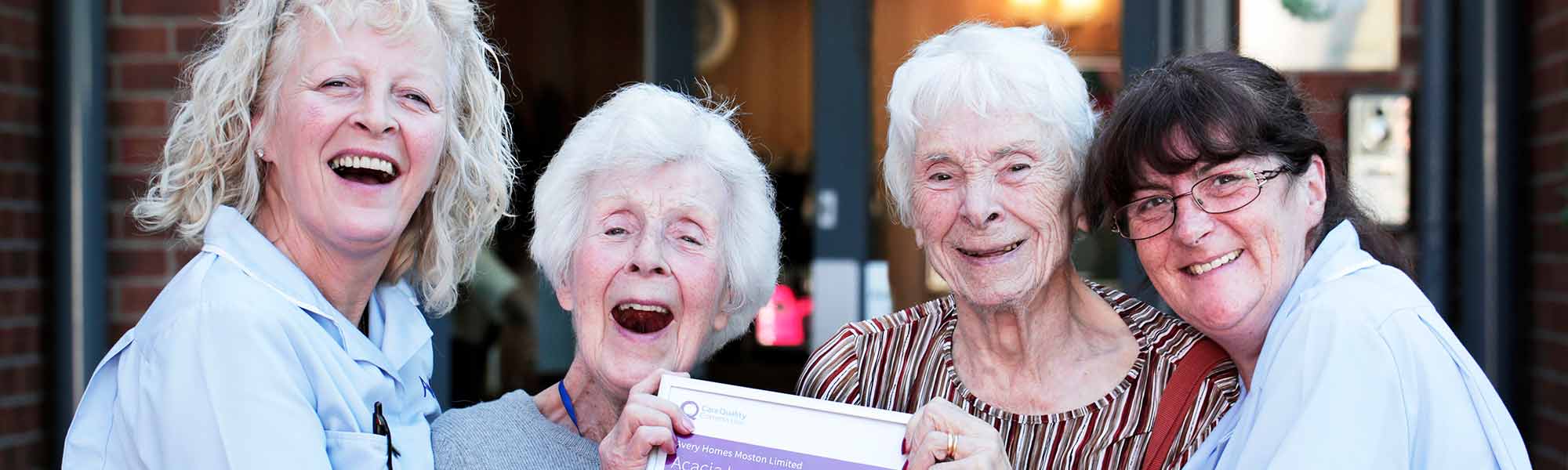 Acacia Lodge staff and residents celebrate CQC Outstanding rating