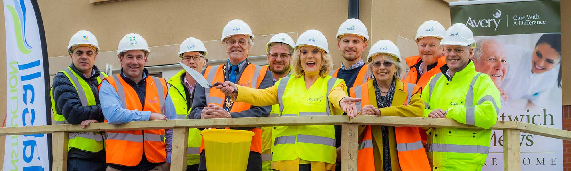 Avery and Halsall celebrate topping out at Droitwich Mews Care Home banner hero